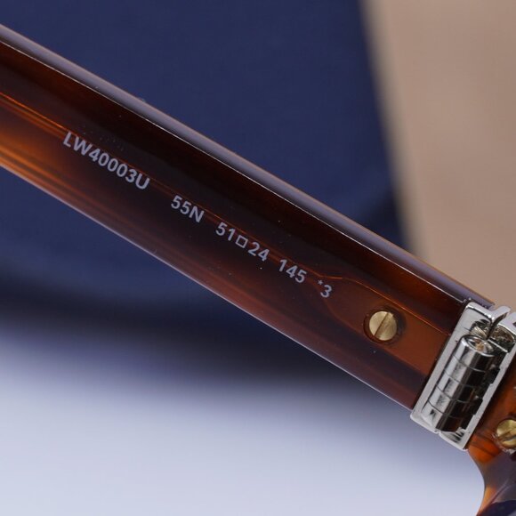 Loewe LW40003U 55N Round Sunglasses - Brown Leather/Brown - Picture 7 of 9